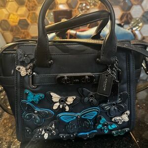 Coach swagger butterfly appliqué bag